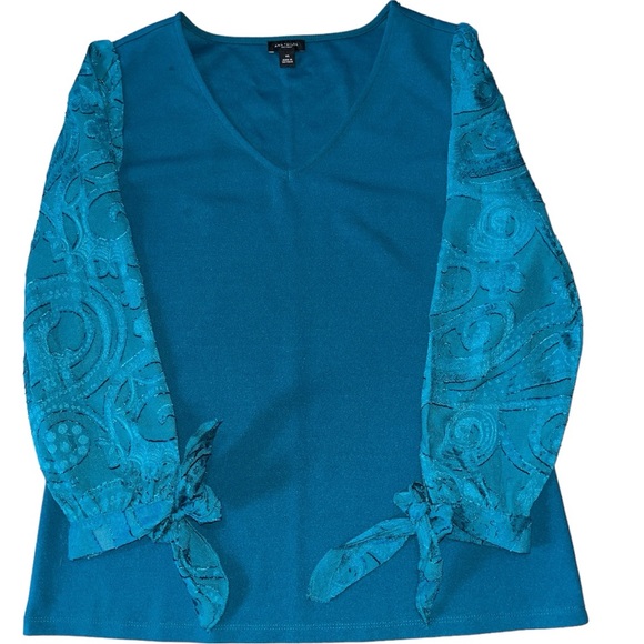 Women’s Ann Taylor Factory Turquoise 3/4 Sleeve Blouse Top - XS - Picture 5 of 12